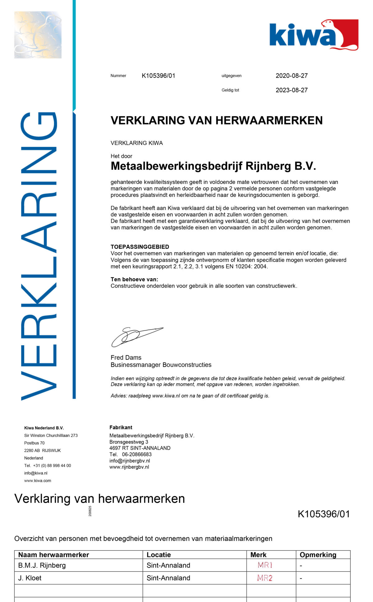 Certificaten Rijnbergbv Nl